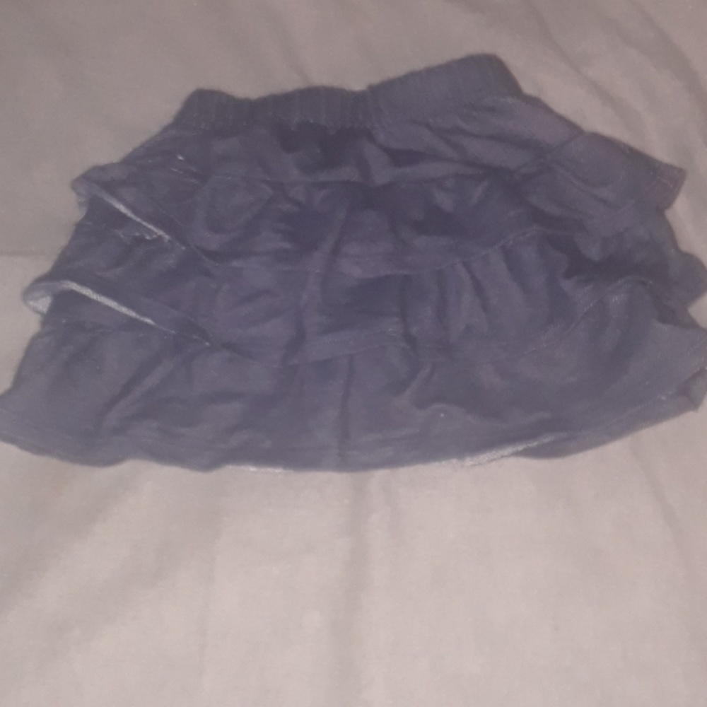 Denim ruffle skort